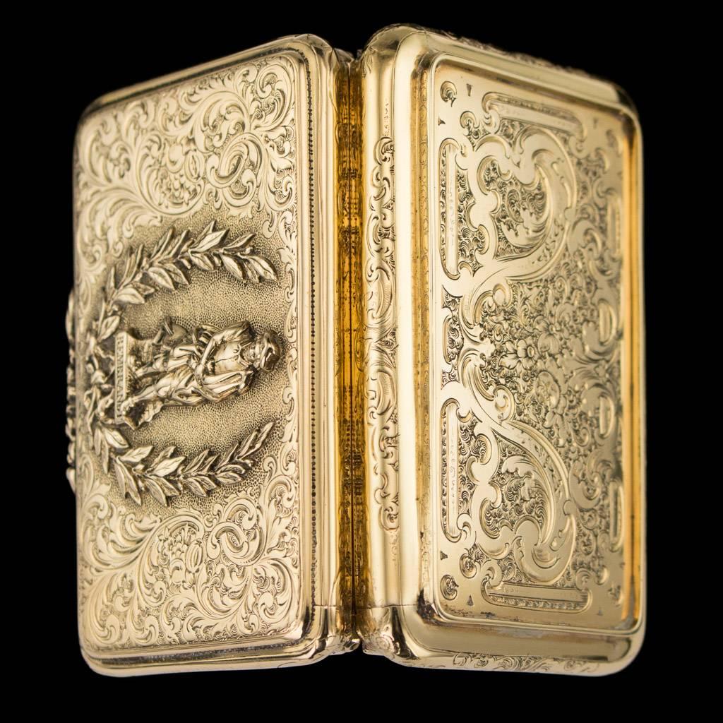 German 14-Karat Solid Gold Rembrandt Snuff Box, Charles Collins, circa 1840 4