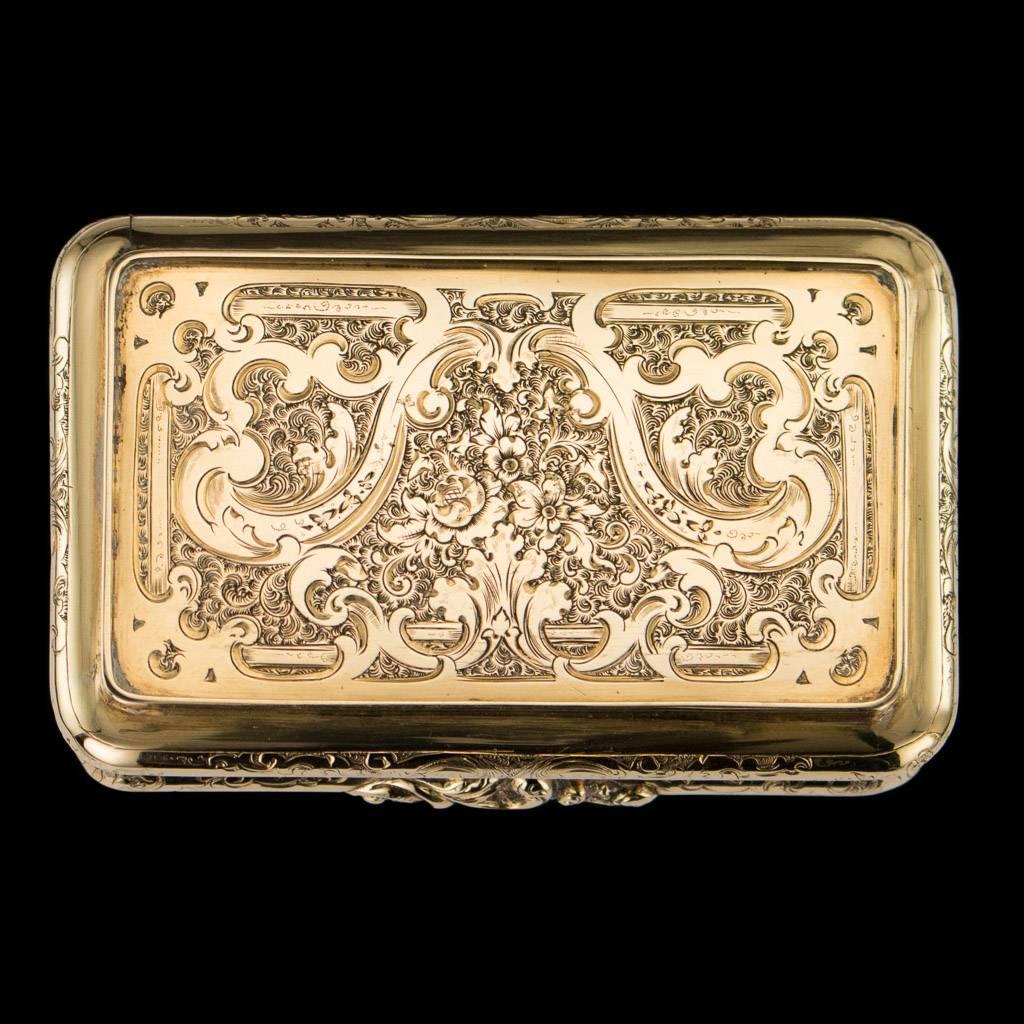 German 14-Karat Solid Gold Rembrandt Snuff Box, Charles Collins, circa 1840 In Excellent Condition In Royal Tunbridge Wells, Kent