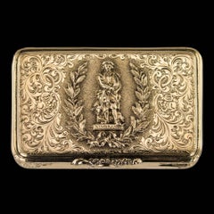 German 14-Karat Solid Gold Rembrandt Snuff Box, Charles Collins, circa 1840