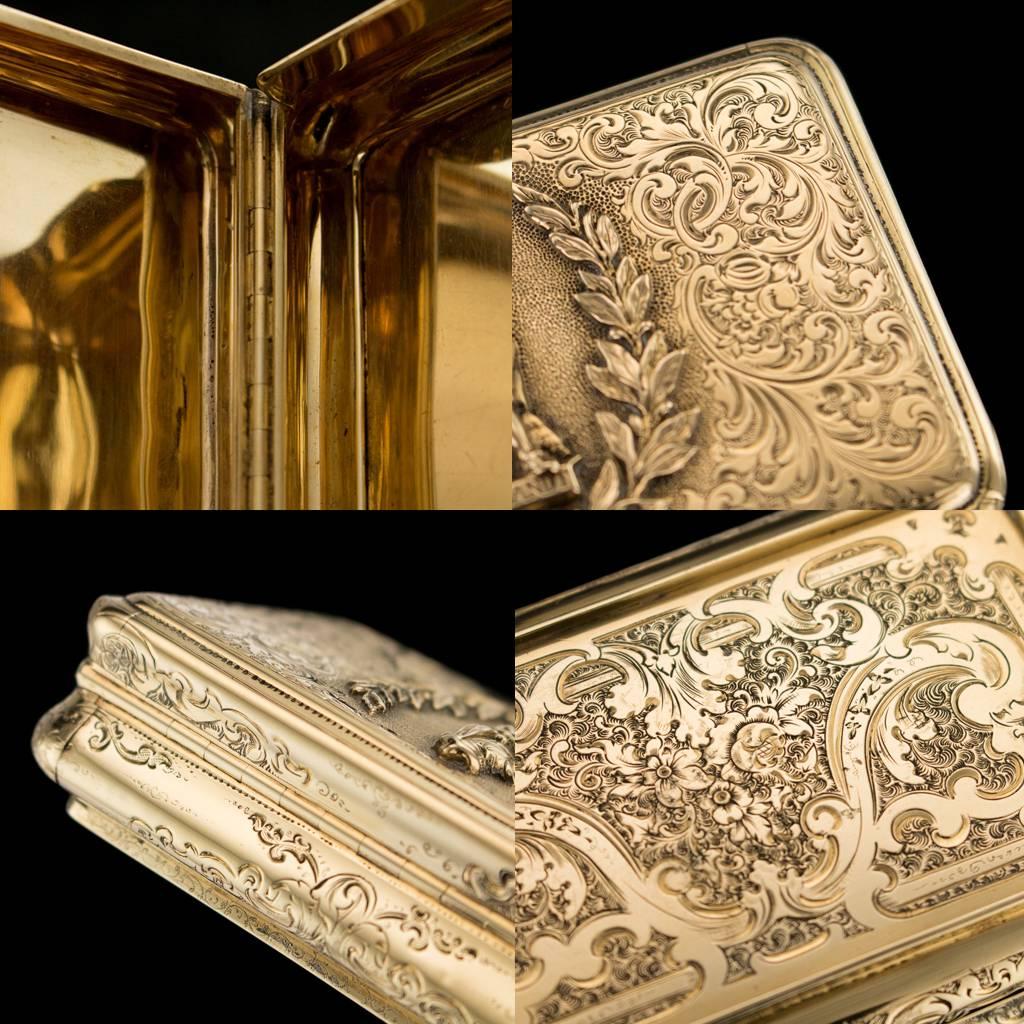 German 14-Karat Solid Gold Rembrandt Snuff Box, Charles Collins, circa 1840 5