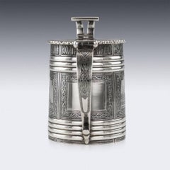 Antique Russian Solid Silver and Niello Enamel Tankard, Moscow, circa 1862