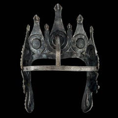 Antique 19th Century Thai Solid Silver & Gem Set Dancers Head-Dress, circa 1890