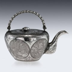 Chinese Exceptional Solid Silver Teapot, San Yang, Beijing, circa 1880