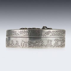 Antique Rare Chinese Kangxi Period Solid Silver-Gilt Fan-Shaped Box, circa 1700