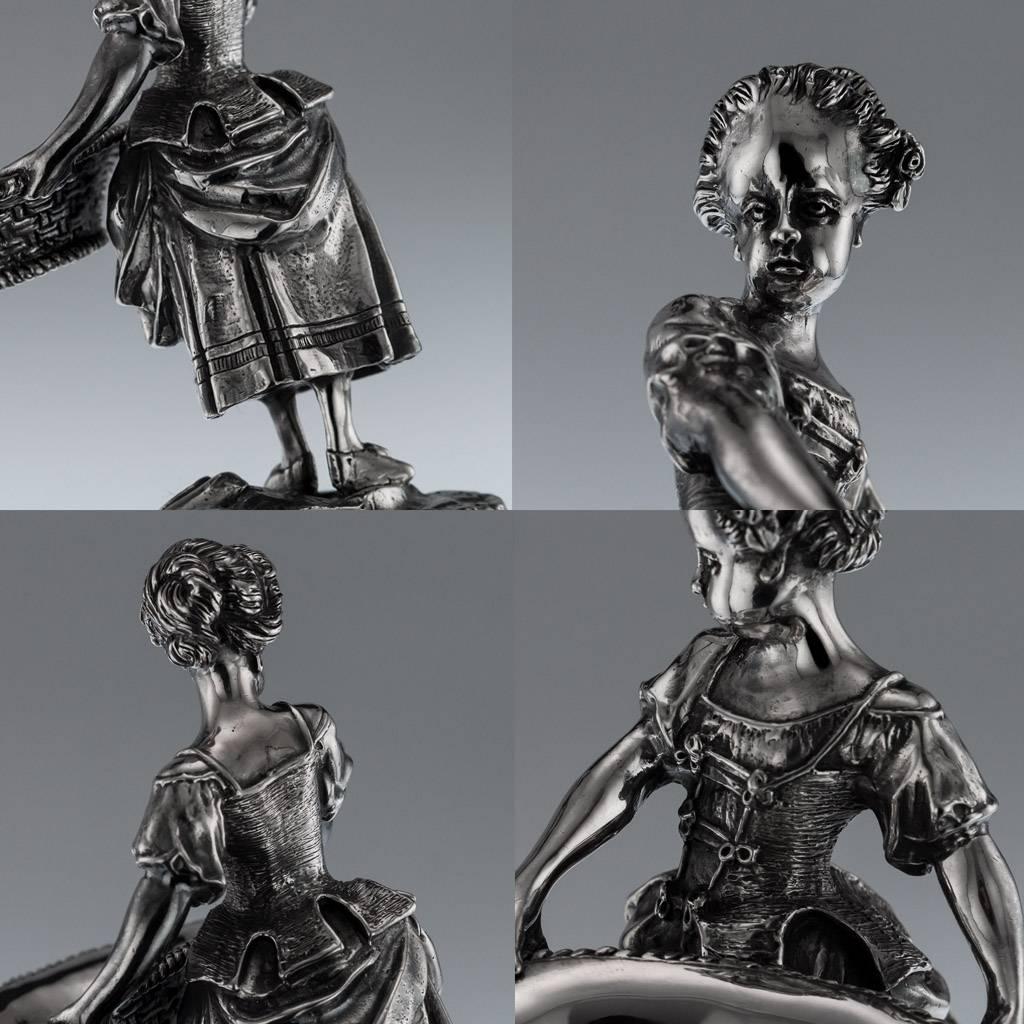 Antique Solid Silver Pair of Figural Salts, Hamilton and Inches, circa 1890 1