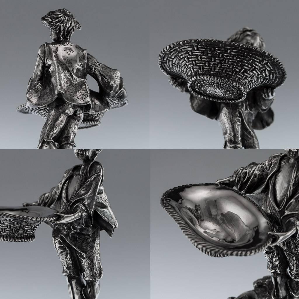 Antique Solid Silver Pair of Figural Salts, Hamilton and Inches, circa 1890 3