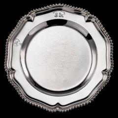 Antique Rare Georgian Solid Silver Set of 12 Plates, Smith & Sharp, circa 1782