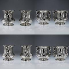 Antique German Solid Silver Exceptional Meissonnier Wine Coolers, circa 1890