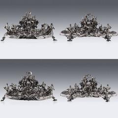 Massive Italian Solid Silver Fountain Centerpiece, Milan, circa 1950