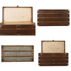 Antique Louis Vuitton Monogram Haute Courier, Steamer Trunk, circa 1900