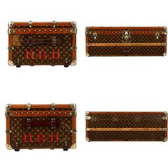 Antique 20th Century Louis Vuitton Monogram Courier, Steamer Trunk, circa 1930