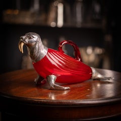 Vintage 20thC German Solid Silver Mounted Novelty Walrus Claret Jug c.1960