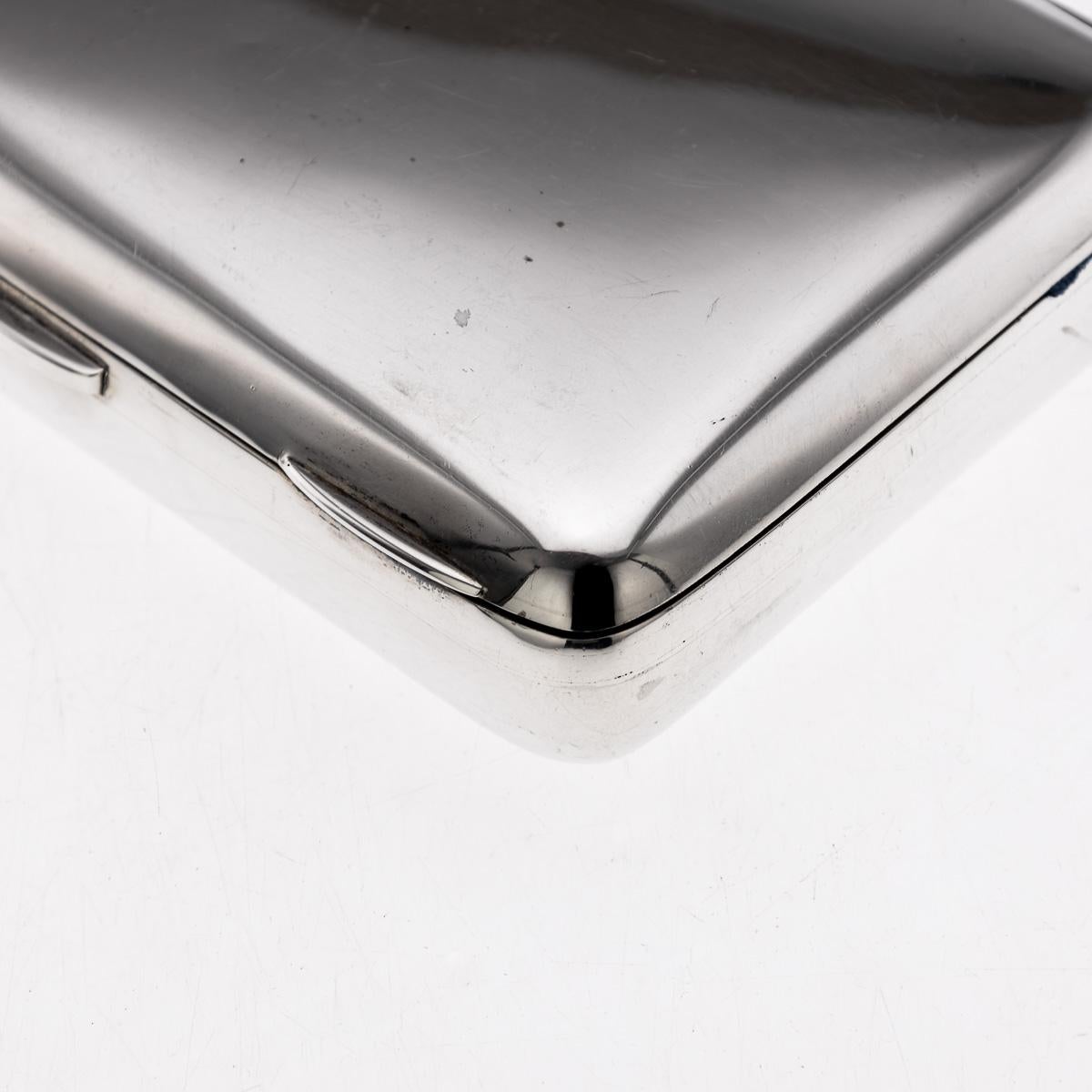 Antique 20thC English Solid Silver Hip Flask & Cigarette Case, London c.1903 For Sale 4