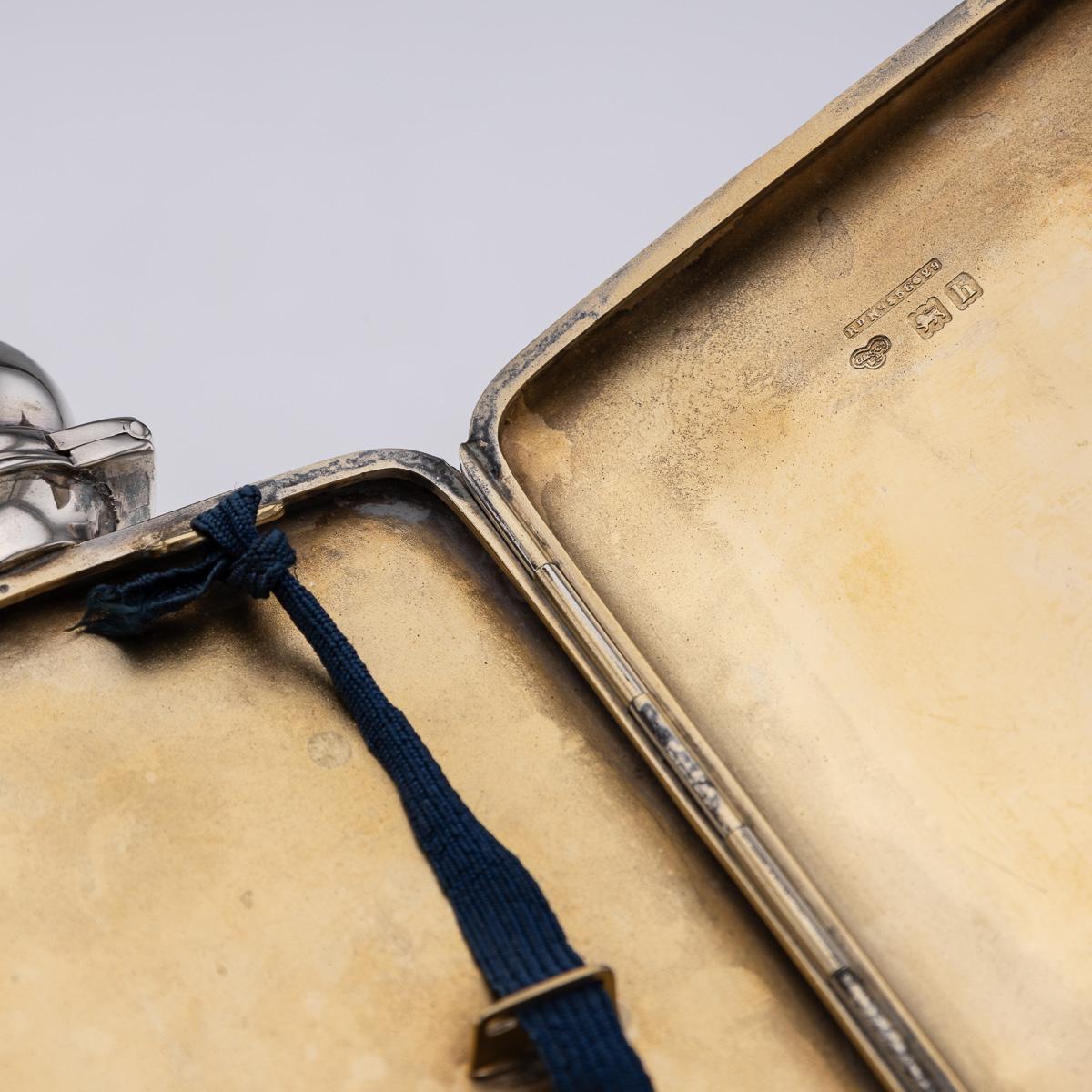 Antique 20thC English Solid Silver Hip Flask & Cigarette Case, London c.1903 For Sale 5
