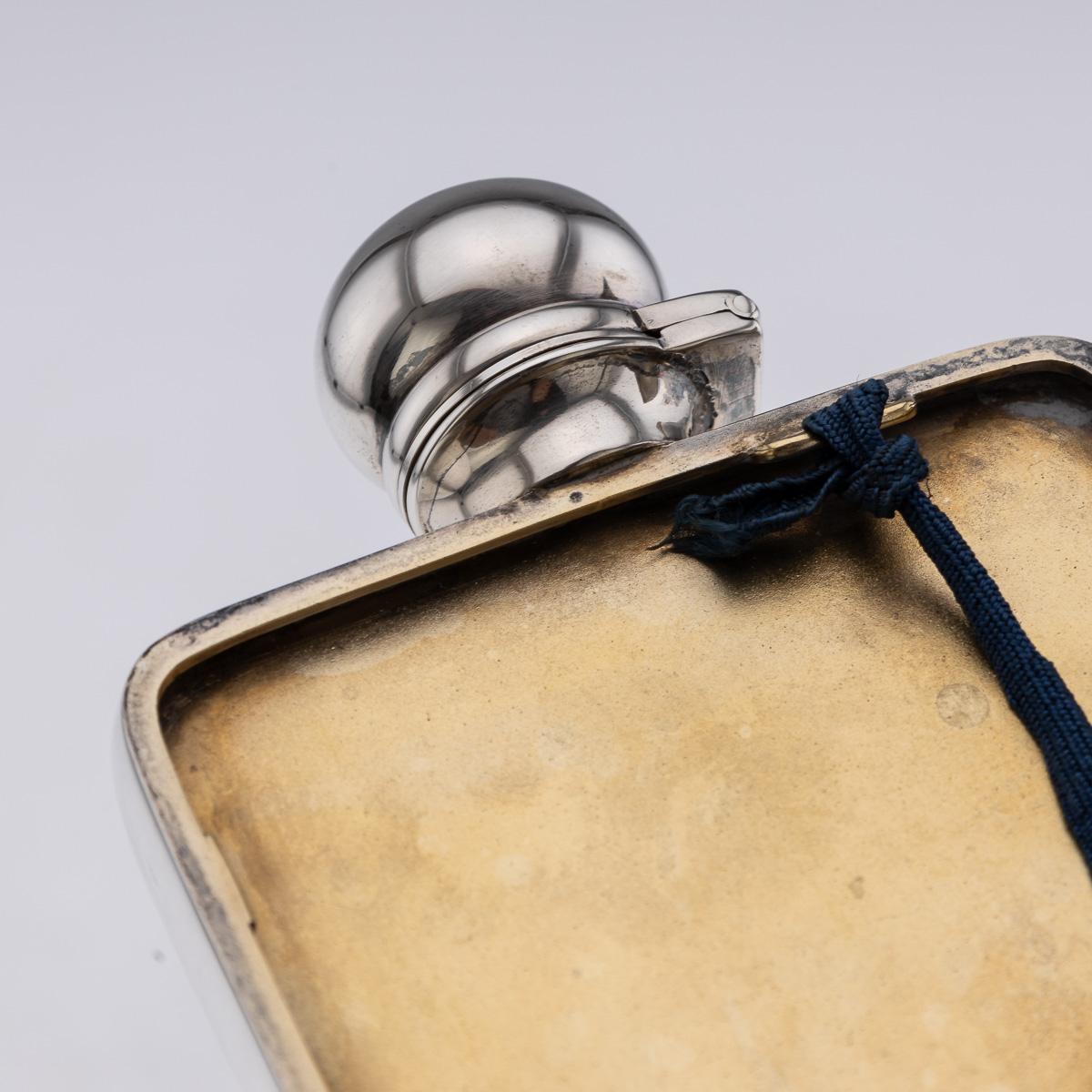 Antique 20thC English Solid Silver Hip Flask & Cigarette Case, London c.1903 For Sale 9