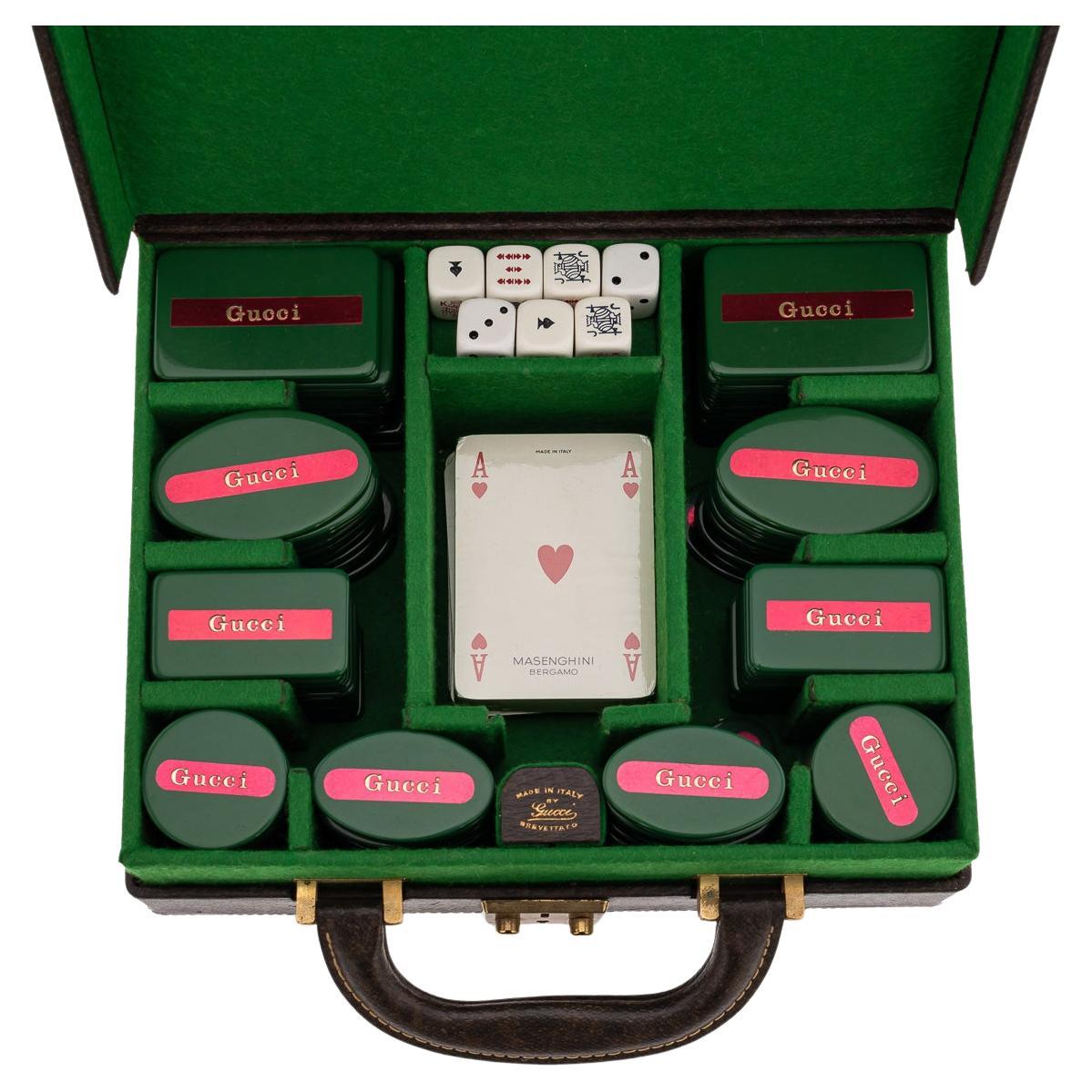 Vintage 20th Century Rare Italian Travel Poker Set By Gucci c.1970