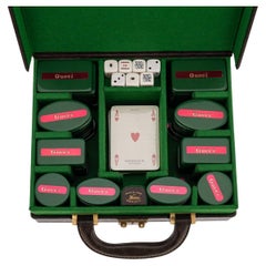 Vintage 20th Century Rare Italian Travel Poker Set By Gucci c.1970