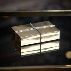 Vintage 20thC Italian Gilt Solid Silver Cigar Box By Tiffany & Co