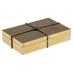 Vintage 20thC Italian Gilt Solid Silver Cigar Box By Tiffany & Co