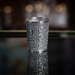 Antique 19thC Indian Kutch Solid Silver Beaker c.1890