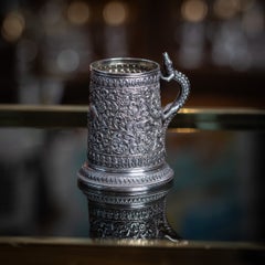 Antique 19thC Indian Kutch Solid Silver Mug, Oomersi Mawji, Bhuj c.1890