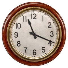 Orologio da parete vintage in rovere inglese del XX secolo, 1935 circa