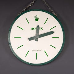 Vintage 20th Century Monumental Swiss Rolex Double Faced Display Clock c.1980