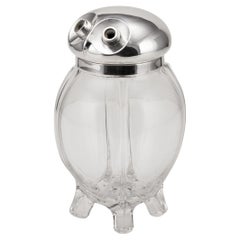 Vintage-Eiskübel im Art-Déco-Stil aus dem 20. Jahrhundert, versilbert, mit Eulenmotiv, um 1920