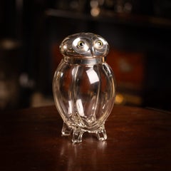 Vintage-Eiskübel im Art-Déco-Stil aus dem 20. Jahrhundert, versilbert, mit Eulenmotiv, um 1920