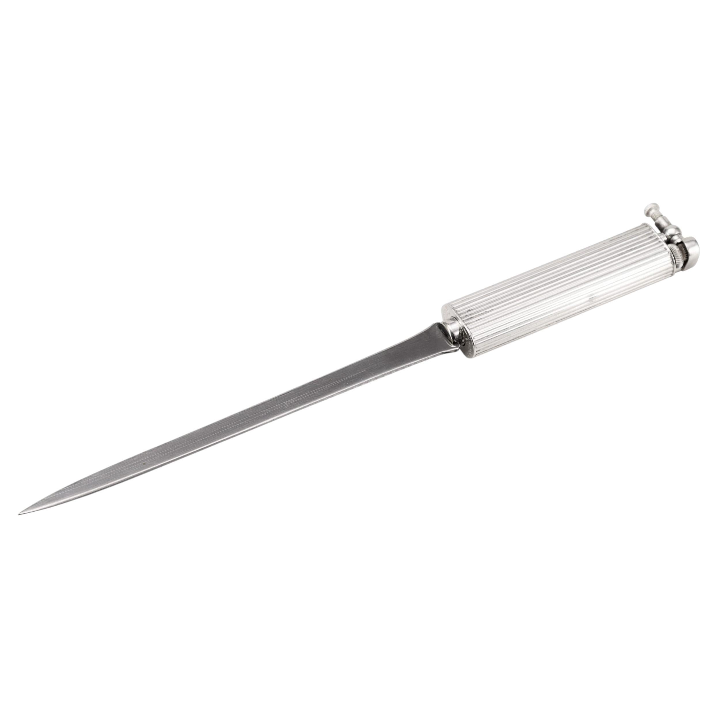 Pre-owned Dunhill Vintage 20thc Silver Plated Lighter / Letter Opener By , Made In England
