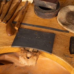 Vintage 20th Century English Oak Jewellers Workbench & Tools Set c.1960