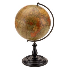 Antique 20th Century British Empire Globe By Philips Of Fleet St c.1920