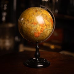 Antique 20th Century British Empire Globe By Philips Of Fleet St c.1920