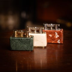 Vintage 20th Century Green Serpentine & Gold Plated Dunhill Table Lighter c.1950