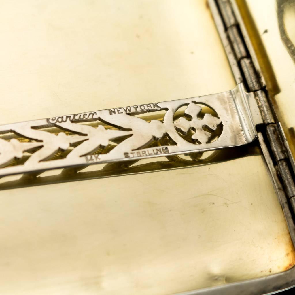 20th Century Cartier Art Deco 14-carat Gold & Silver Cigarette Case, circa 1920 3
