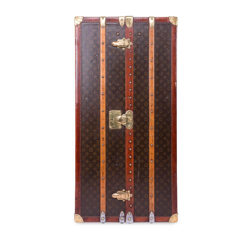 A fabulous Louis Vuitton trunk, circa 1920s-30s, the interior recently refurbished and customized revealing a cocktail bar and humidor for 300+ cigars. The customization has been carried out by the finest Italian craftsmen to the highest standard,