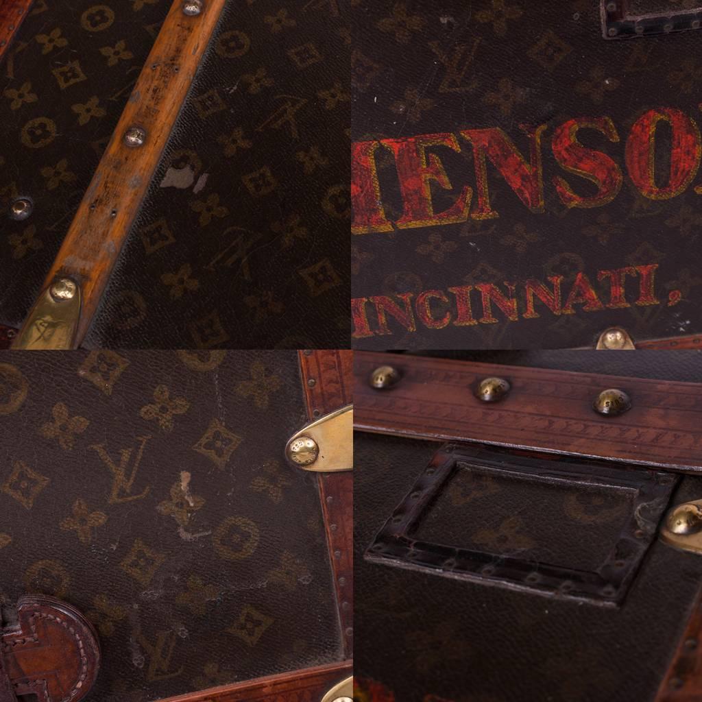 Antique Louis Vuitton Trunk, recently customized with Cocktail Bar & Humidor 3
