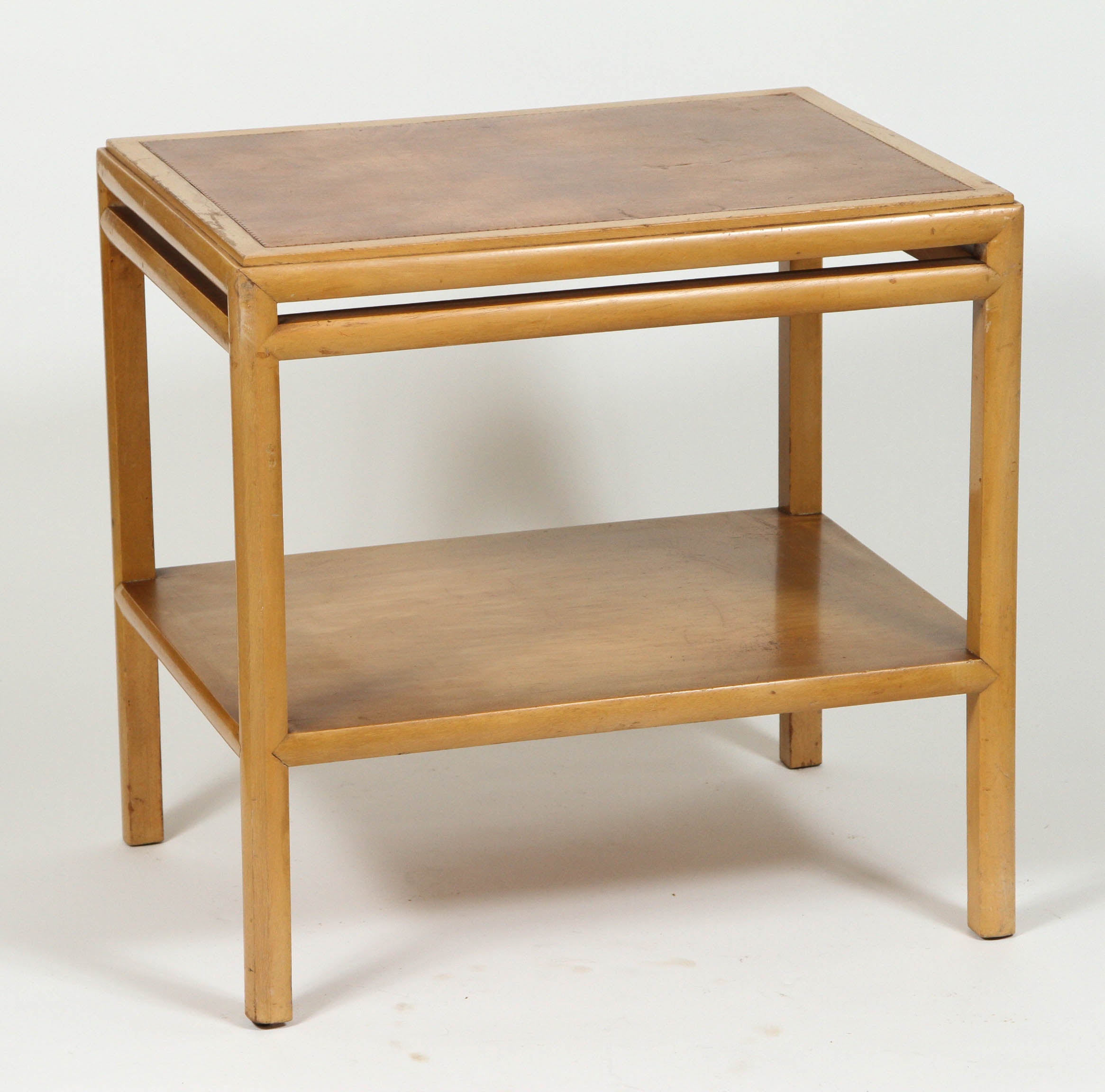 Johan Tapp for Gumps End Table with Leather Top For Sale