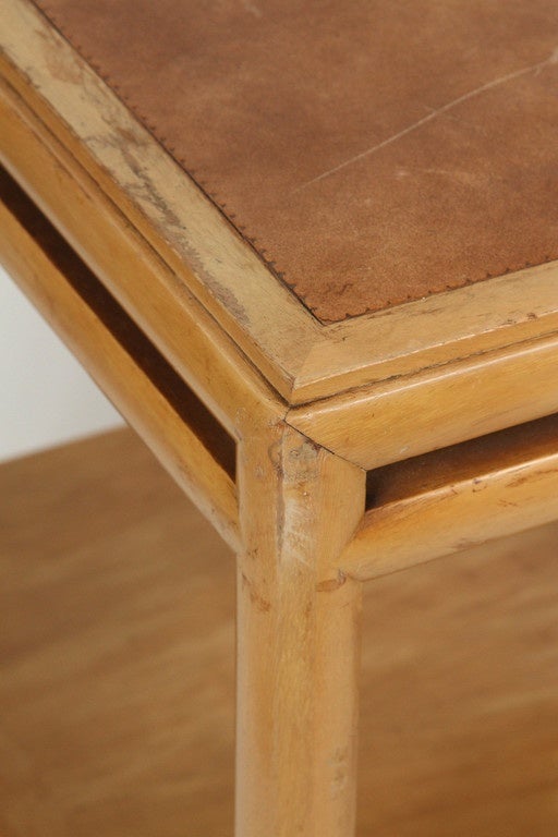 Johan Tapp for Gumps end table with leather top.