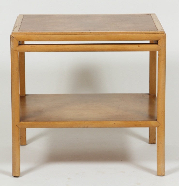 American Johan Tapp for Gumps End Table with Leather Top For Sale