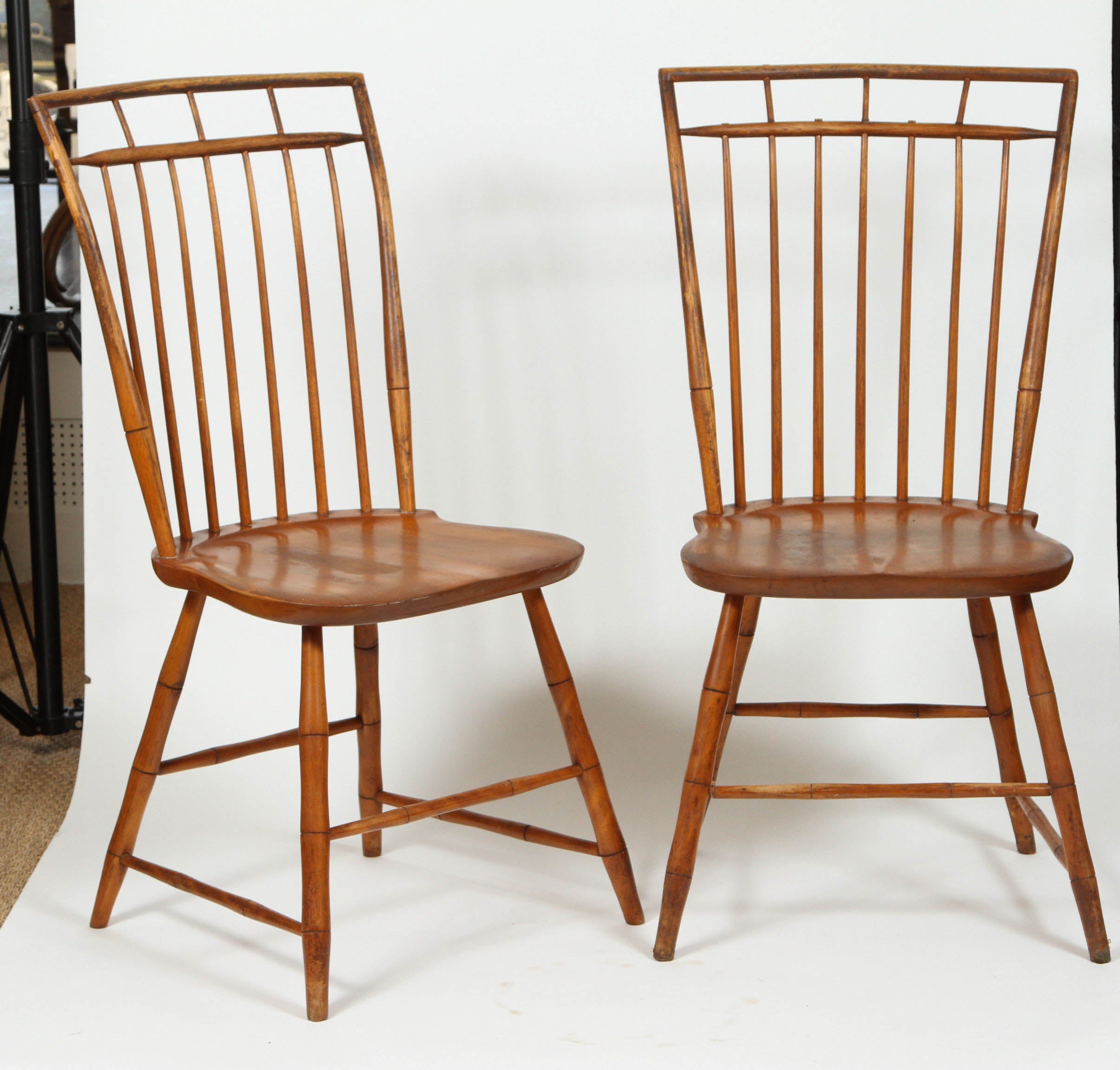 Pair of Windsor Chairs with Pinned Backs For Sale