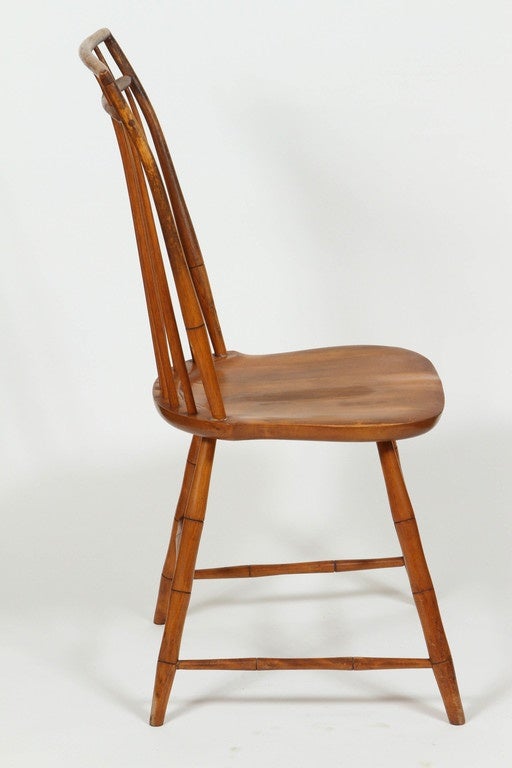 Pair of Windsor Chairs with Pinned Backs In Fair Condition For Sale In Los Angeles, CA