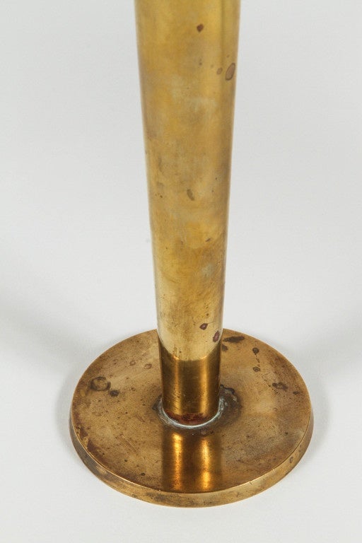 Patinated Pair of Hudson Rissman Candle Sticks For Sale