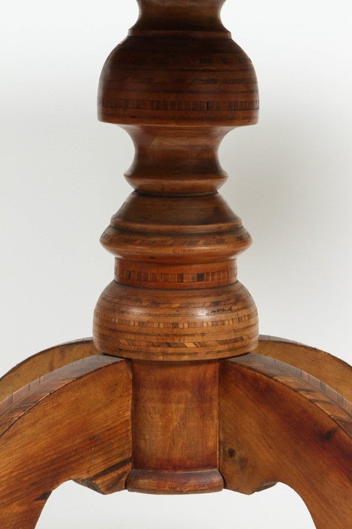 19th Century Italian Marquetry Pedestal Table For Sale