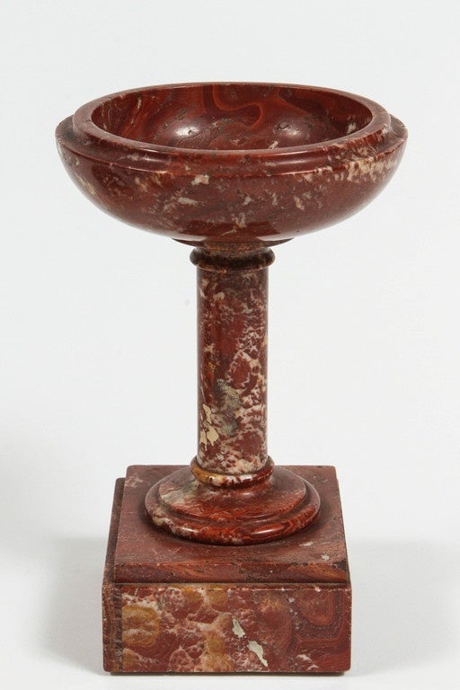 One marble pedestal urn 3.5x4x8.5