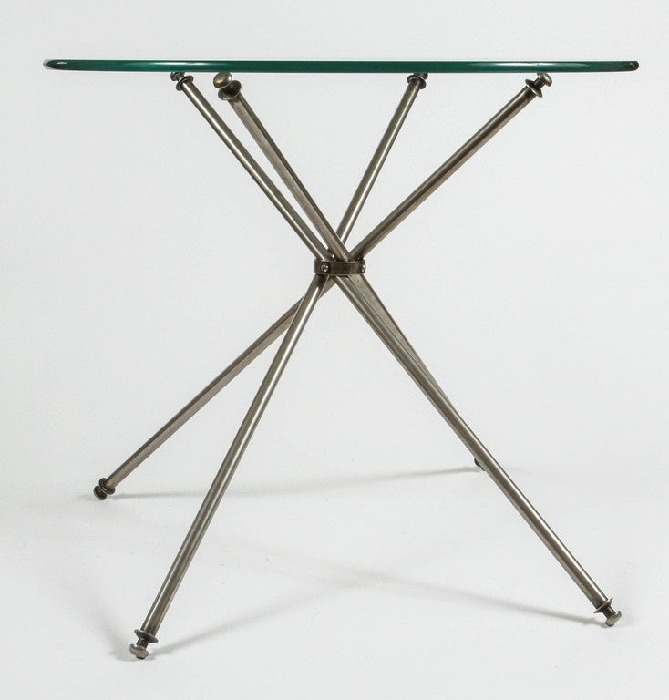 Steel Collapsable Campaign Style Side Table For Sale