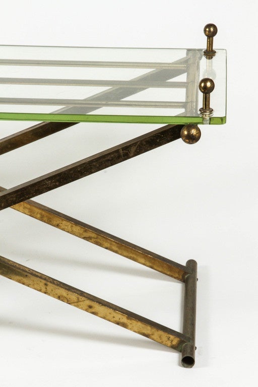 Brass and Glass Tray Coffee Table