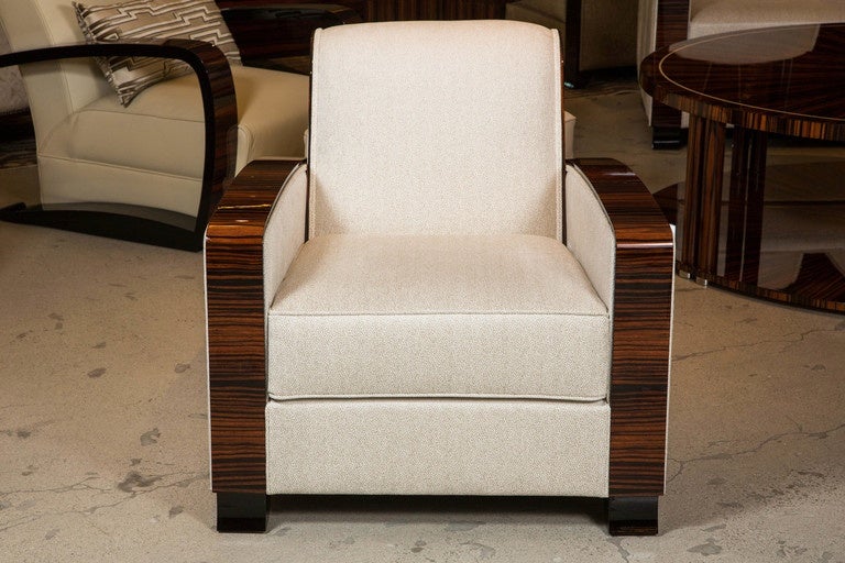 Art Deco Style Club Chair in Macassar For Sale 1