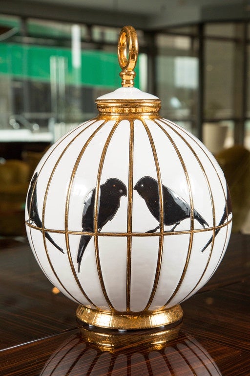 This playful birdcage vase, called 