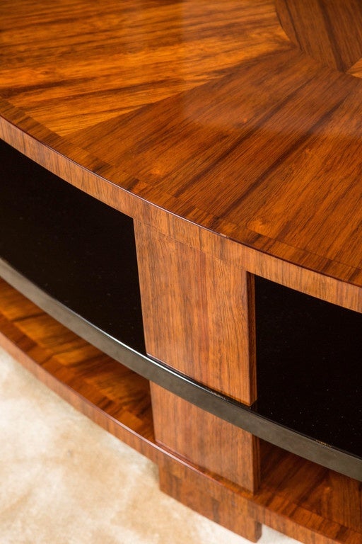Wood Art Deco Style Coffee Table in Laurel For Sale